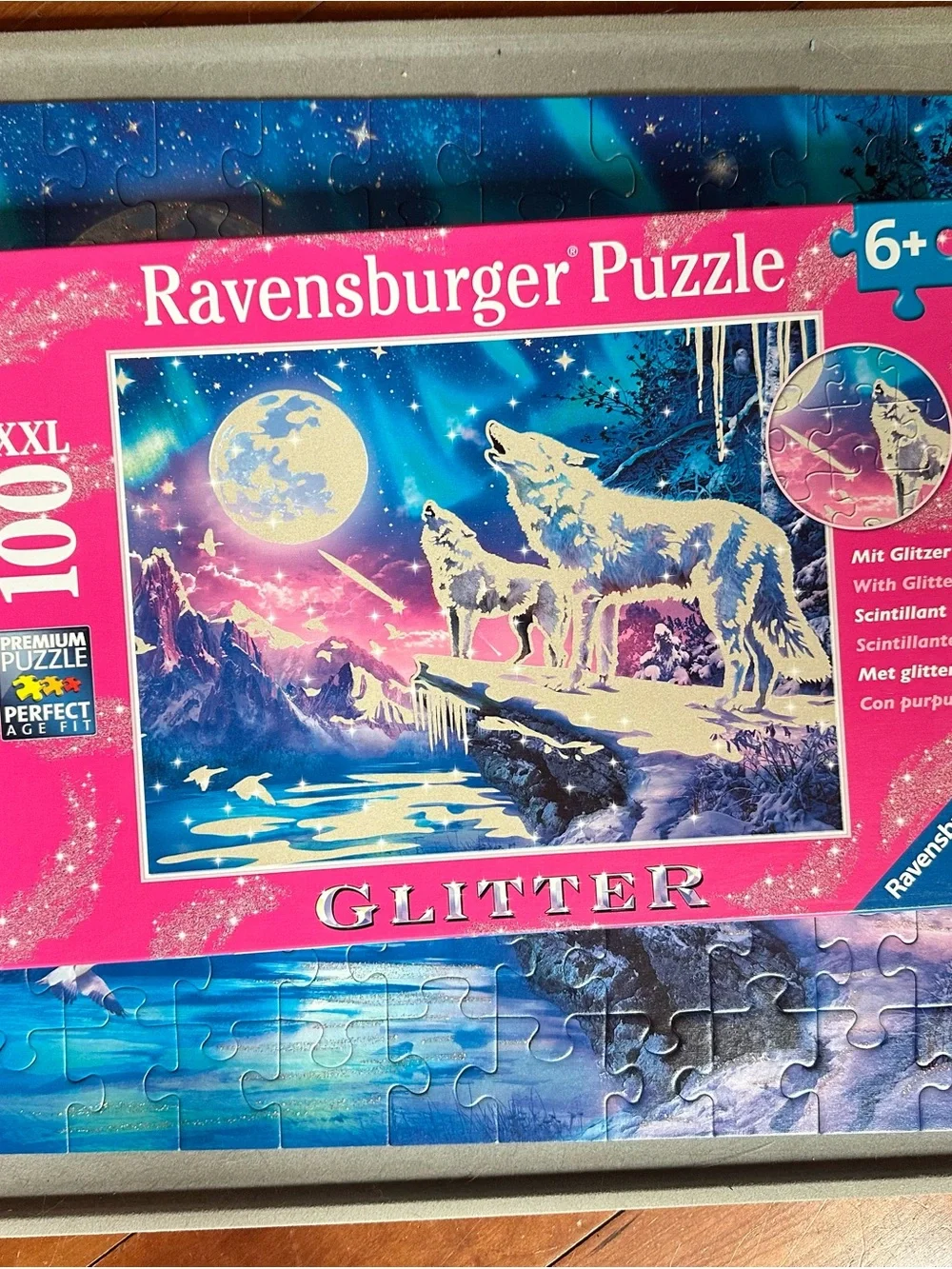 Ravensburger Glitter Puzzle Collection - Pink & Blue Scenes - 100-piece puzzles